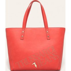 Trussardi Jeans - Torebka. Różowe torby damskie na zakupy Trussardi Jeans, bez wzorów, z jeansu, na ramię, bez dodatków. W wyprzedaży za 299,90 zł.