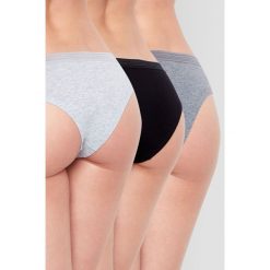 Etam - Figi (3-pack). Czarne majtki damskie Etam, s, bez wzorów, z elastanu. W wyprzedaży za 49,90 zł.