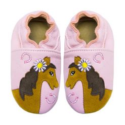Buty dziecięce: Skórzane buty niemowlęce "Daisy Horse" w kolorze jasnoróżowym