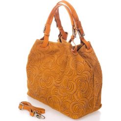 Torebki klasyczne damskie: Skórzana torebka w kolorze jasnobrązowym – 33 x 28 x 16 cm
