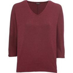 Shirt z lureksową nitką bonprix czerwony klonowy. Czerwone koszulki damskie marki bonprix, bez wzorów, z dekoltem w serek, bez rękawów. Za 37,99 zł.