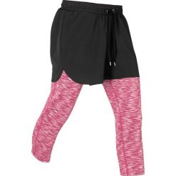 Legginsy rybaczki sportowe funkcyjne 2 w 1 bonprix czarno-jeżynowy melanż. Czarne rybaczki damskie bonprix, w paski. Za 89,99 zł.
