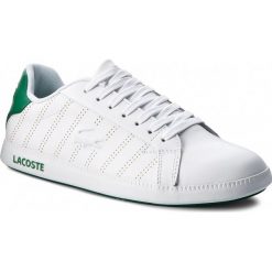 Sneakersy LACOSTE - Graduate 318 1 SPW 7-36SPW0028082 Wht/Grn. Białe sneakersy damskie Lacoste, na co dzień, bez wzorów, ze skóry ekologicznej, bez obcasa, na płaskiej podeszwie, bez zapięcia. W wyprzedaży za 289,00 zł.