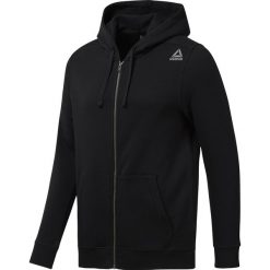 EL FLEECE FZ BLACK. Czarne bluzy męskie Reebok, na jesień, m, bez wzorów, z bawełny, sportowe, bez kołnierzyka, bez rękawów, bez kaptura. Za 139,99 zł.