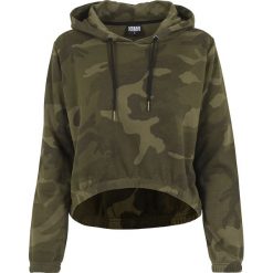 Bluzy rozpinane damskie: Urban Classics Ladies Camo Cropped Hoodie Bluza z kapturem damska kamuflaż Woodland