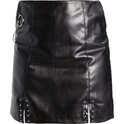 Minispódniczki: Missguided Plus FRONT SPLITS STUD DETAIL CIRCLE HARDWARE Spódnica mini black
