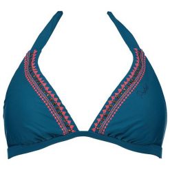 Biustonosz bikini "Tyras" w kolorze morskim. Niebieskie stroje kąpielowe dwuczęściowe damskie marki Swim Wear, z aplikacjami. W wyprzedaży za 98,95 zł.