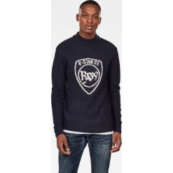 G-Star Raw - Sweter. Szare swetry męskie G-Star RAW, s, z aplikacjami, z wełny, retro, z golfem, bez kaptura. W wyprzedaży za 299,90 zł.