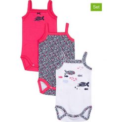 Body (3 szt.) w kolorze różowym, granatowym i białym. Różowe body niemowlęce Absorba & DIM, z nadrukiem, z bawełny, bez rękawów. W wyprzedaży za 35,95 zł.