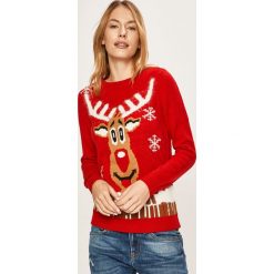 Vero Moda - Sweter. Czerwone swetry damskie Vero Moda, s, bez wzorów, z dzianiny, bez rękawów, bez kaptura. W wyprzedaży za 69,90 zł.