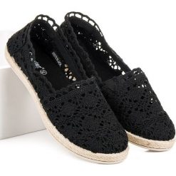 Espadryle damskie: Czarne koronkowe espadryle Seastar