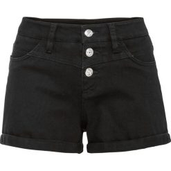 Krótkie spodenki dżinsowe bonprix czarny. Czarne jeansy damskie bonprix, na lato, bez wzorów, z jeansu. Za 42,99 zł.