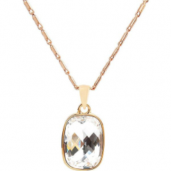 Pozłacany naszyjnik z zawieszką z kryształkami Swarovski - dł. 42 cm. Żółte naszyjniki damskie marki Biżuteria z kryształkami Swarovski, pozłacane. W wyprzedaży za 58,95 zł.