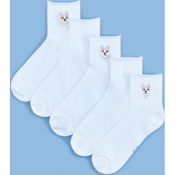 Skarpetki 5 pack z aplikacją - Biały. Białe skarpetki damskie Reserved, z aplikacjami. Za 29,99 zł.