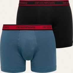 Emporio Armani - Bokserki (2-pack). Niebieskie bokserki męskie z elastanu. W wyprzedaży za 99,90 zł.