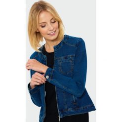Kurtka jeansowa. Niebieskie kurtki damskie Greenpoint, bez wzorów, z elastanu, bez kaptura. Za 149,99 zł.