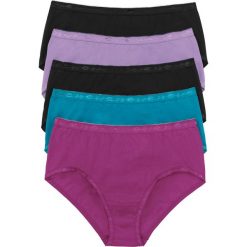 Figi: Figi „maxi” (5 par) bonprix czarny + bez + turkusowy