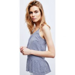 Koszula damska. Niebieskie t-shirty damskie Moodo, s, bez wzorów, bez kołnierzyka, bez rękawów. Za 34,99 zł.