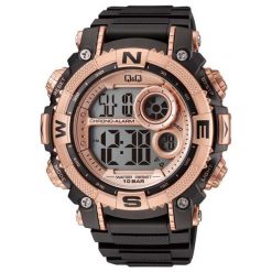 Zegarek Q&Q Męski M133-004 Dual Time czarno-złoty. Żółte zegarki męskie Q&Q, złote. Za 109,00 zł.