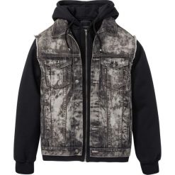 Kurtka dżinsowa z rękawami reglanowymi bonprix czarny denim "used". Czarne kurtki męskie marki bonprix, m, z denimu. Za 239,99 zł.