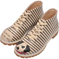 Botki damskie: Botki „Dalmatian” w kolorze beżowo-czarnym