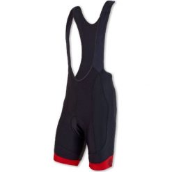 Sensor Męskie spodenki rowerowe z szelkami Cyklo Race Black/Red. Czerwone spodenki sportowe męskie Sensor, m, bez wzorów, z materiału. Za 189,00 zł.