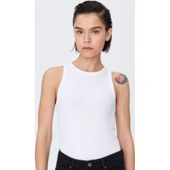 Top z dekoltem halter - Biały. Białe topy damskie Sinsay, s, bez wzorów, bez kołnierzyka. Za 14,99 zł.