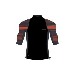 TOP UV surfing krótki rękaw 500 męski. Czarne buty sportowe męskie OLAIAN, s, bez wzorów, z elastanu, sportowe, bez kołnierzyka, z krótkim rękawem, krótkie. Za 39,99 zł.