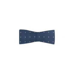 Granatowa mucha wiązana jedwabna - białe kwadraty W7. Białe muszki męskie Modini Moda Męska, na co dzień, bez wzorów, z jedwabiu, eleganckie. Za 99,00 zł.