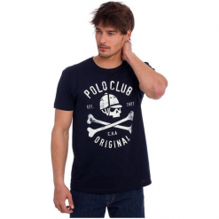 Polo Club C.H..A T-Shirt Męski L Ciemnoniebieski. Czarne koszulki polo Polo Club C.H..A, l. W wyprzedaży za 109,00 zł.