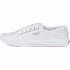 Pepe Jeans tenisówki damskie Aberlady Crystal PLS30950 41 białe. Białe trampki i tenisówki damskie Pepe Jeans, bez wzorów, z jeansu, bez zapięcia. W wyprzedaży za 169,00 zł.