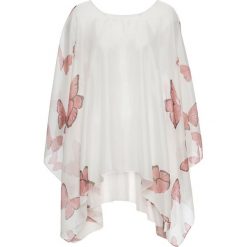 Poncho bonprix jasny koralowy - kremowy. Pomarańczowe żakiety damskie bonprix, z nadrukiem. Za 79,99 zł.
