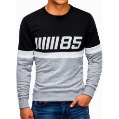 Bluza męska z nadrukiem B934 - szara. Szare bluzy męskie Ombre Clothing, s, z nadrukiem, z bawełny, klasyczne, z okrągłym kołnierzem, bez rękawów, bez kaptura. Za 49,00 zł.