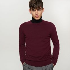 Swetry klasyczne męskie: Sweter – Brązowy