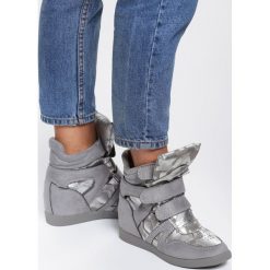 Szare Sneakersy Live My Life. Szare koturny damskie Renee, na niskim obcasie, na rzepy. Za 109,99 zł.