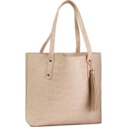 Torebka JENNY FAIRY - RX1131 Beige. Brązowe torebki klasyczne damskie Jenny Fairy, bez wzorów, ze skóry ekologicznej, klasyczne, bez dodatków. Za 139,99 zł.