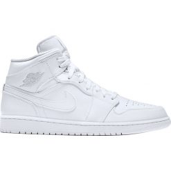 Buty Air Jordan 1 Mid "White" (554724-104). Białe bez kategorii marki Jordan, ze skóry. Za 399,99 zł.