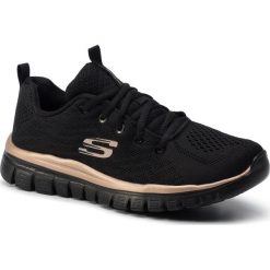 Sportowe Skechers GRACEFUL 12615BKRG. Czarne buty sportowe damskie Skechers, bez wzorów, z materiału, sportowe. Za 199,99 zł.