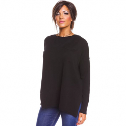 Sweter "Kymie" w kolorze czarnym. Czarne swetry klasyczne damskie marki So Cachemire, s, z kaszmiru, z okrągłym kołnierzem. W wyprzedaży za 173,95 zł.