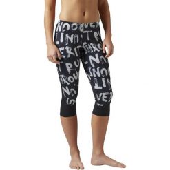 Spodnie dresowe damskie: Reebok Spodnie Essentials Capri Tight 3/4 czarno-białe r. XS (BK7223)
