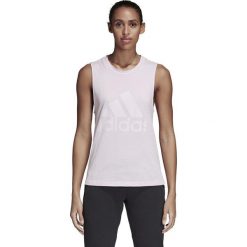 KOSZULKA ESSENTIALS LOGO TANK TOP (XL). Topy damskie Adidas, xl, bez wzorów, z bawełny, bez kołnierzyka, bez rękawów, bez kaptura, na fitness i siłownię. Za 79,99 zł.