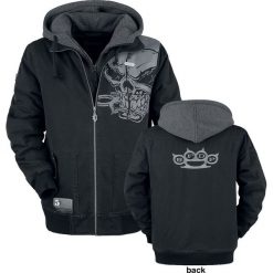 Five Finger Death Punch EMP Signature Collection Kurtka melanż czarny/szary. Czarne kurtki męskie marki Five Finger Death Punch, xl, z aplikacjami, z kapturem. Za 365,90 zł.