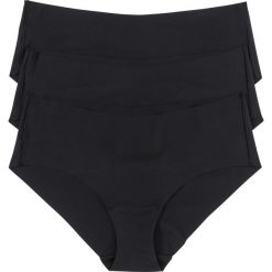 Figi: Figi panty bezszwowe, cięte laserowo (3 pary) bonprix czarny