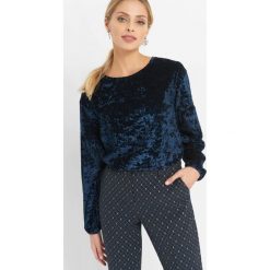 Welurowa koszulka. Niebieskie t-shirty damskie Orsay, xs, z elastanu, z okrągłym kołnierzem. Za 69,99 zł.