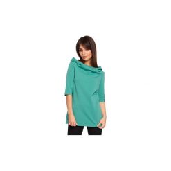 Bluzy Be B026 Bluza z krótkim rękawem i kapturem. Zielone bluzy damskie marki BE, l, z krótkim rękawem, krótkie. Za 109,00 zł.