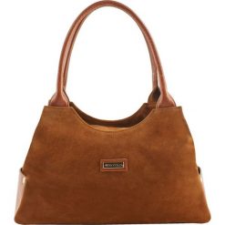 Torebki klasyczne damskie: Skórzana torebka w kolorze brązowym – (S)38 x (W)15 x (G)22 cm