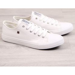 Trampki męskie białe Big Star V174347 - biały. Białe trampki męskie BIG STAR, bez wzorów, retro, bez zapięcia. Za 99,99 zł.