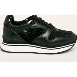 Emporio Armani - Buty. Białe buty sportowe damskie Emporio Armani, ze skóry. W wyprzedaży za 629,90 zł.
