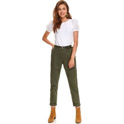 Spodnie damskie chino. Zielone spodnie damskie Top Secret, na jesień, s, w paski. Za 99,99 zł.
