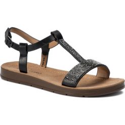Sandały BASSANO - WSL996-22 Black. Czarne klapki damskie Bassano, z aplikacjami, ze skóry ekologicznej, bez obcasa. Za 59,99 zł.